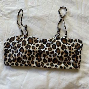 Leopard Print Bathing Suit Top